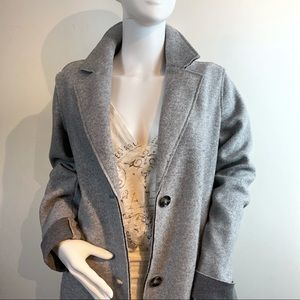 Kenneth Cole clean line felted coat,two tone gray